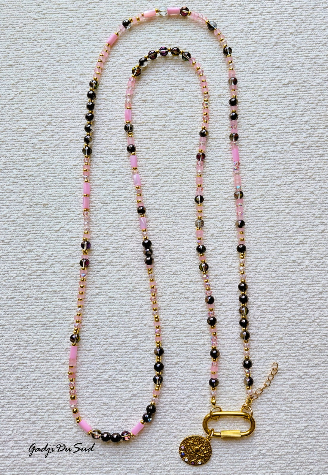 Collier Gadji Du Sud Baracouda "PETALES DE ROSE"1