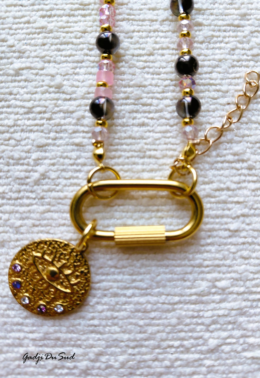 Collier Gadji Du Sud Baracouda "PETALES DE ROSE"3