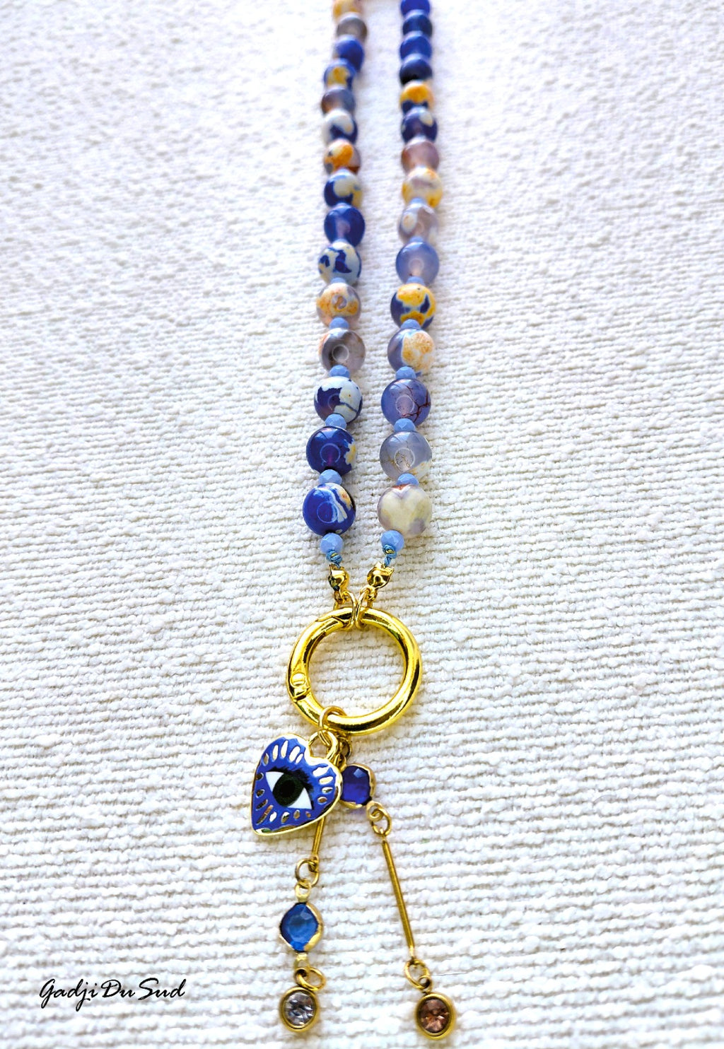 Collier Gadji Du Sud® "PLANETES BLEUES"2