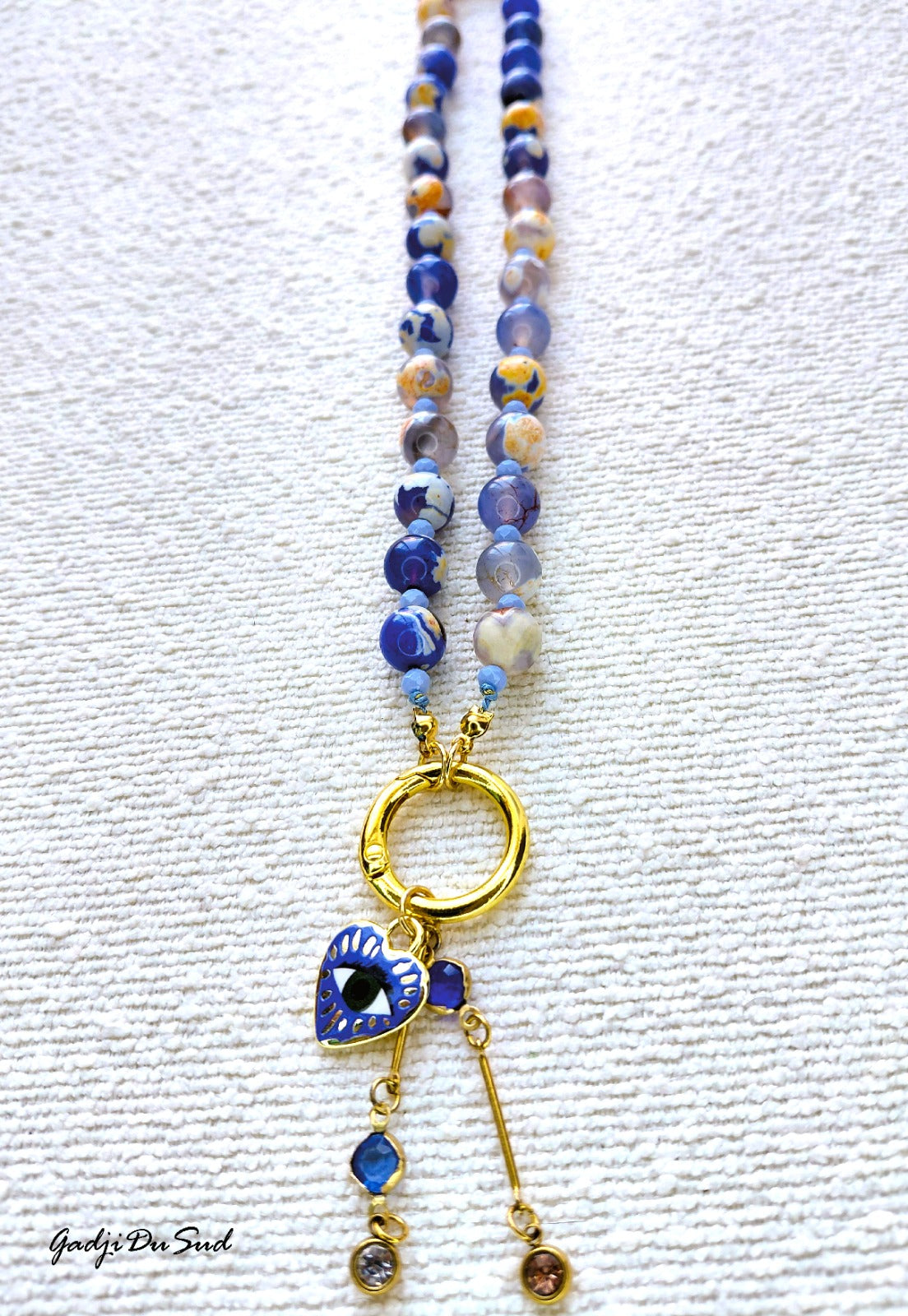 Collier Gadji Du Sud® "PLANETES BLEUES"2